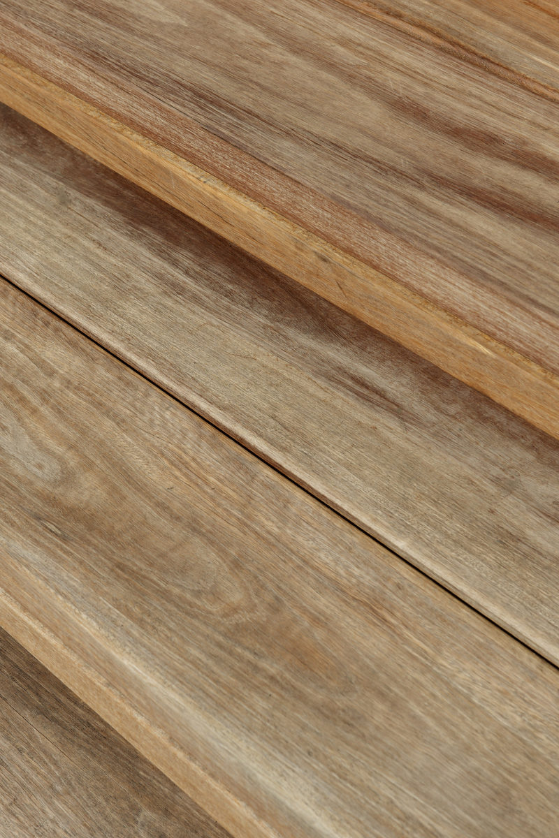 Close-up of the natural timber decking