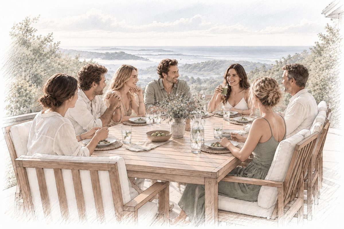 A long shared lunch on the deck