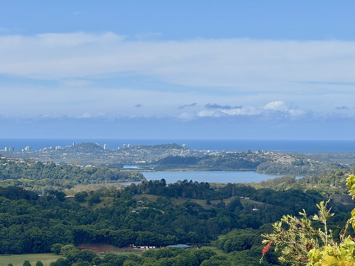 View over the hinterland to the coast and ocean