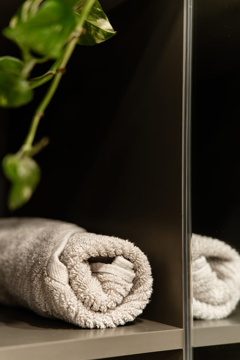 Rolled organic cotton towels